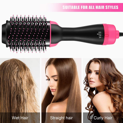 E+ Ronest Hair Dryer Brush - 3 in 1 Hot Air Brush One Step Volumizer for Rotating Straightening (Black), 1000 Watts