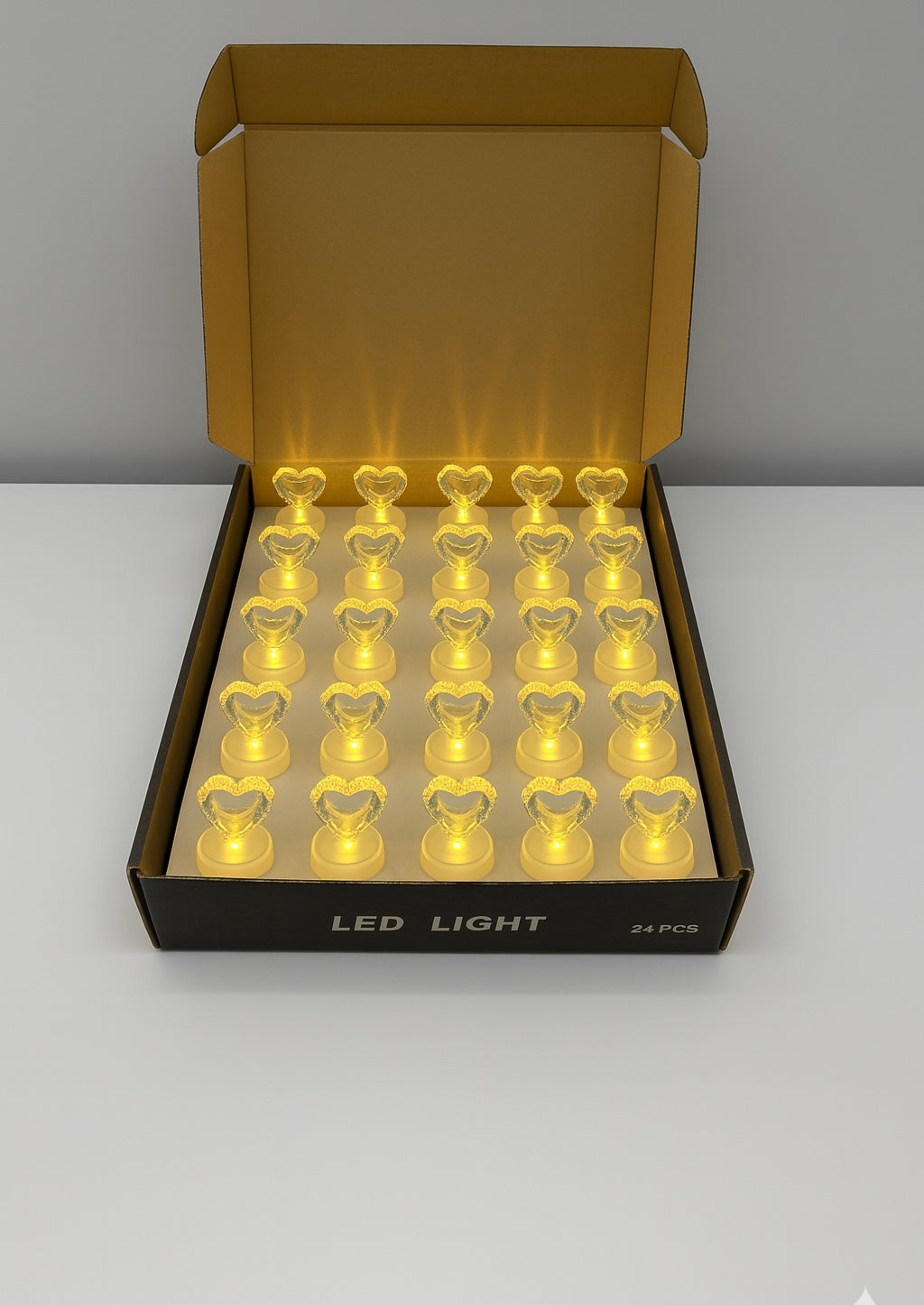 E+ Heart Shape LED Candle Light (Pack of 24)