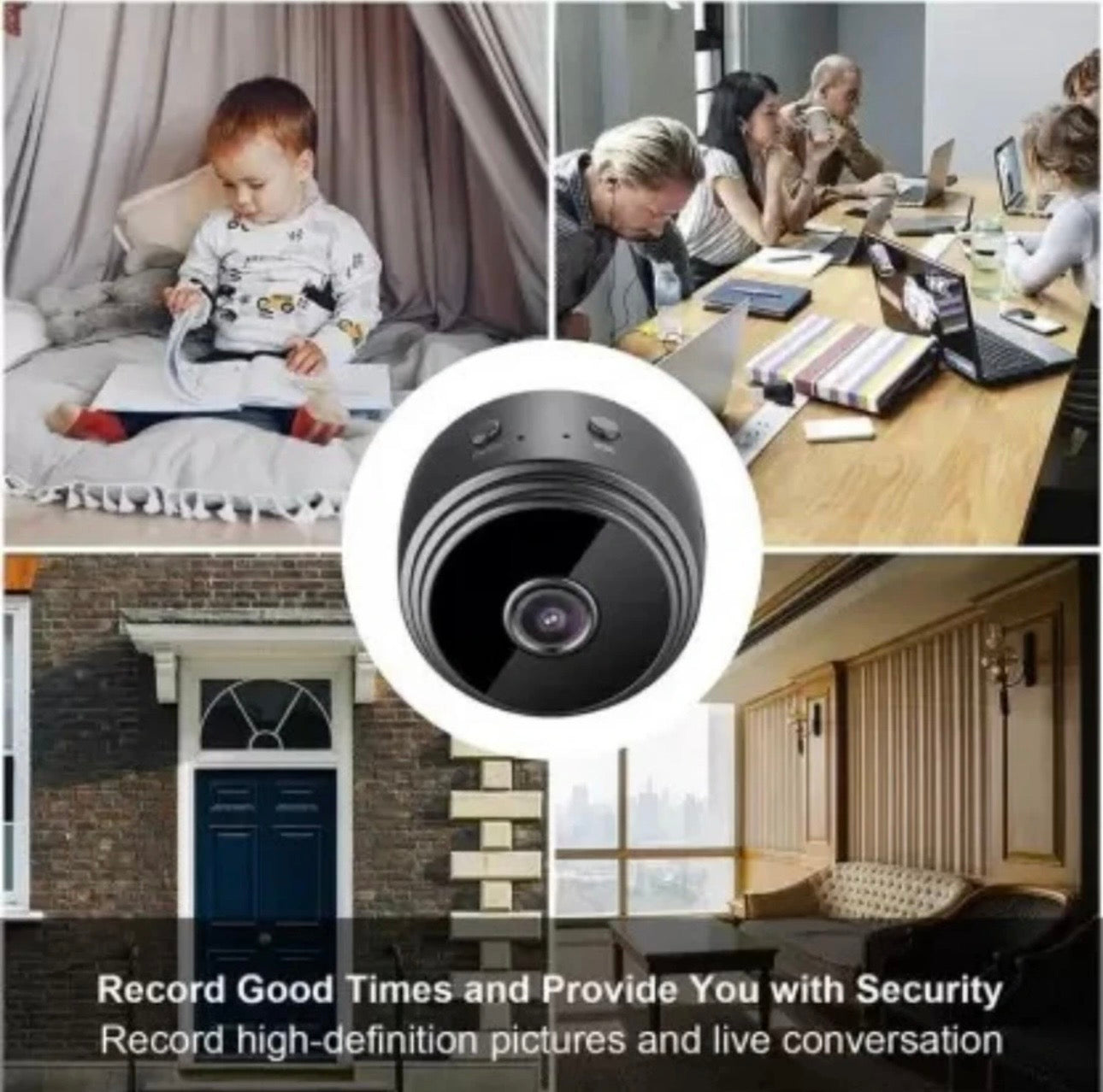 E+ Wireless Portable Spy WiFi 1080p Full HD Camera CCTV Smart Calling, Night Vision Net IP 360 Security Camera (64 GB, 1 Channel)