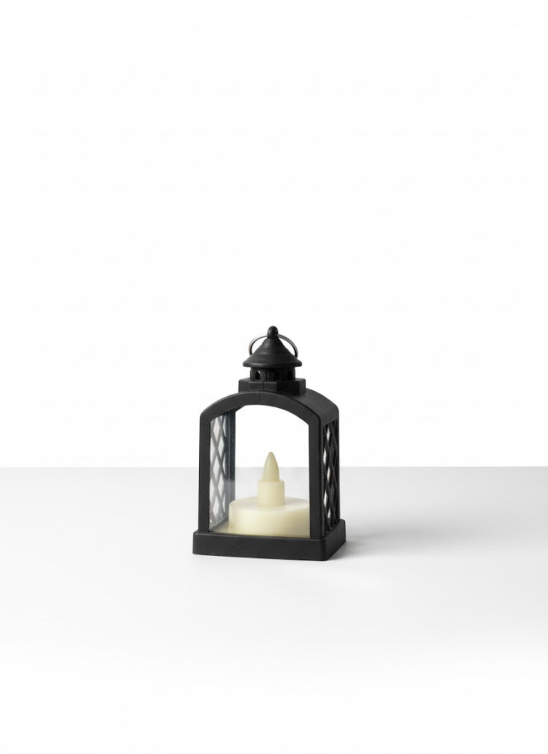 E+LED Lanterns with Flickering Candle Light – Black & White Vintage Style (PACK OF 24)