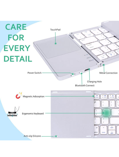 E+ Foldable Bluetooth keyboard with touchpad
