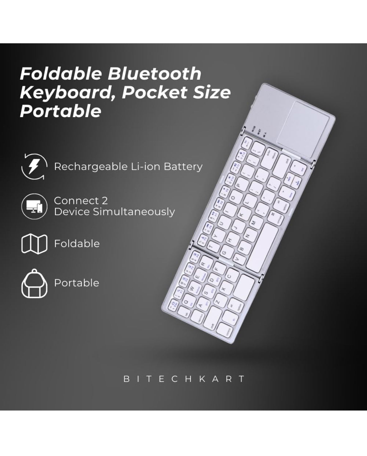 E+ Foldable Bluetooth keyboard with touchpad