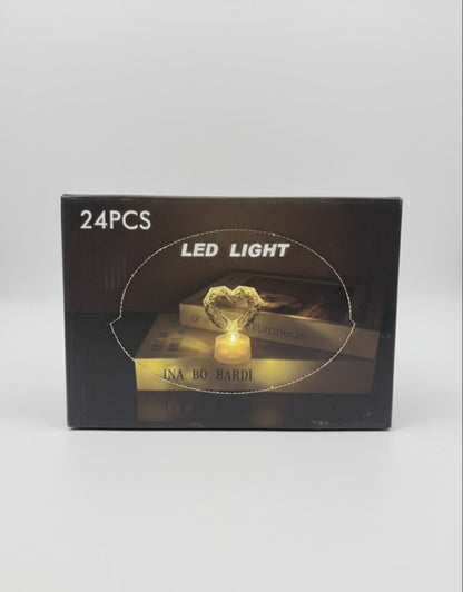 E+ Heart Shape LED Candle Light (Pack of 24)