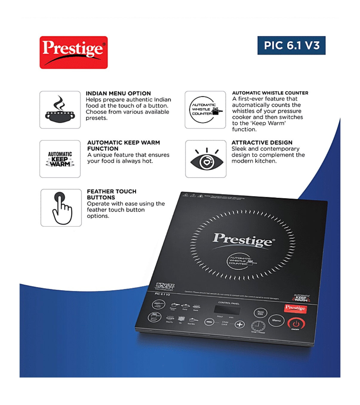 E+ Prestige premia schott glass induction cooktop