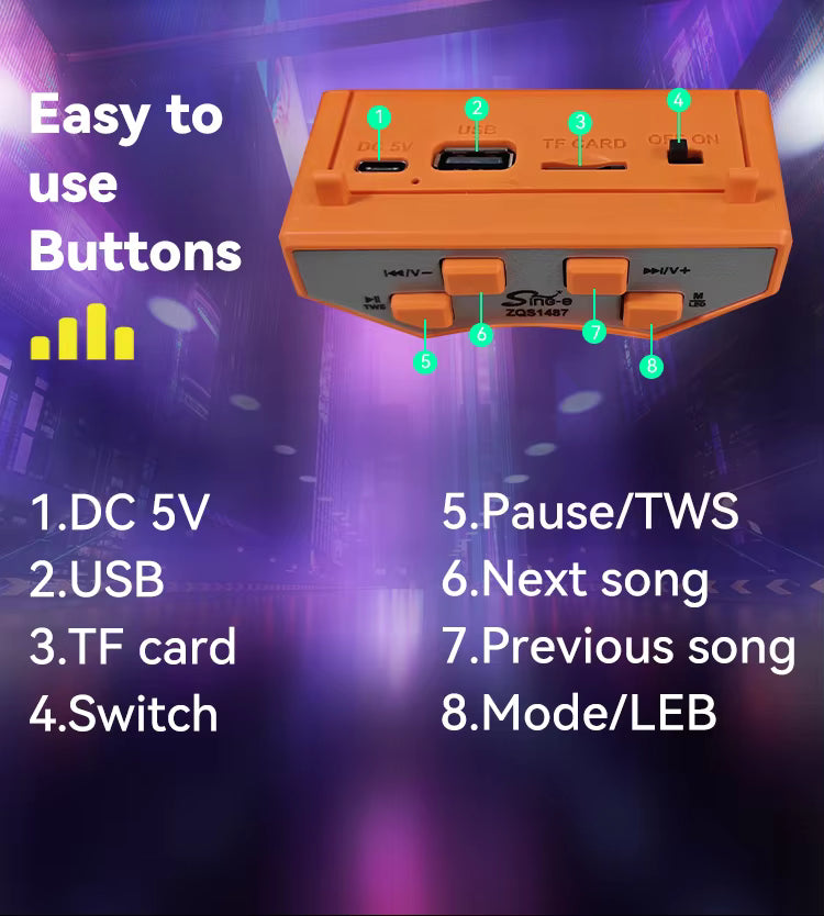 E+ 4-Inch Mini BT/USB Speaker With Wireless Microphone