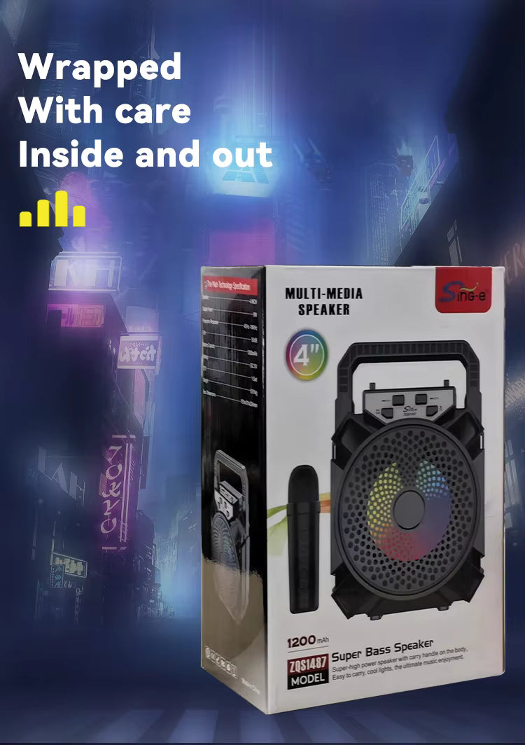 E+ 4-Inch Mini BT/USB Speaker With Wireless Microphone