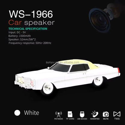 E+ WS-1966 Portable Vintage Car-Shaped Rechargeable Bluetooth Speaker