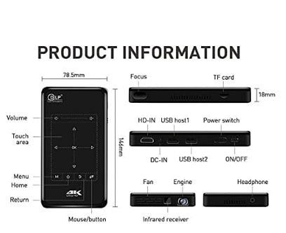 E+ SMART PORTABLE 4K ULTRA HD DLP PROJECTOR