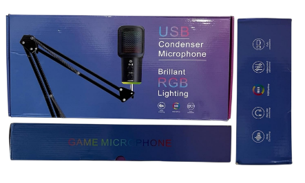 E+ USB CONDENSER MICROPHONE BRILLANT RGB LIGHTING