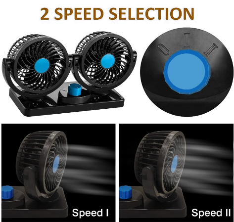 E+ DOUBLE HEADED VEHICLE FAN