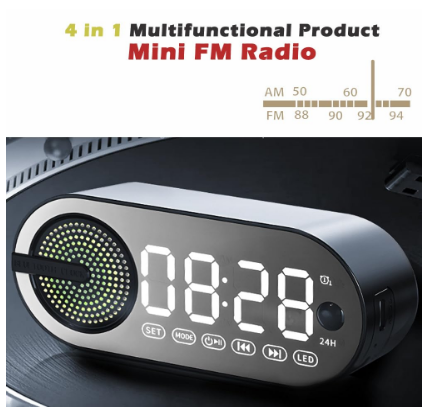 E+ WIRLESS SPEAKER WITH CLOCK FM