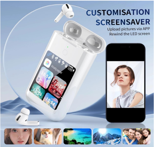 E+ EARBUDS WITH HD SCREEN, GAMEPLAY, LIGHT EMERGENCY, AND MUSIC