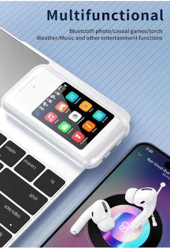 E+ EARBUDS WITH HD SCREEN, GAMEPLAY, LIGHT EMERGENCY, AND MUSIC