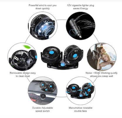 E+ DOUBLE HEADED VEHICLE FAN