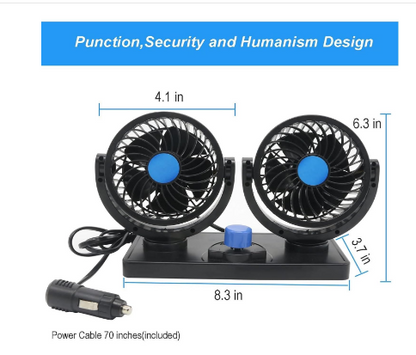 E+ DOUBLE HEADED VEHICLE FAN