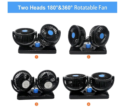 E+ DOUBLE HEADED VEHICLE FAN