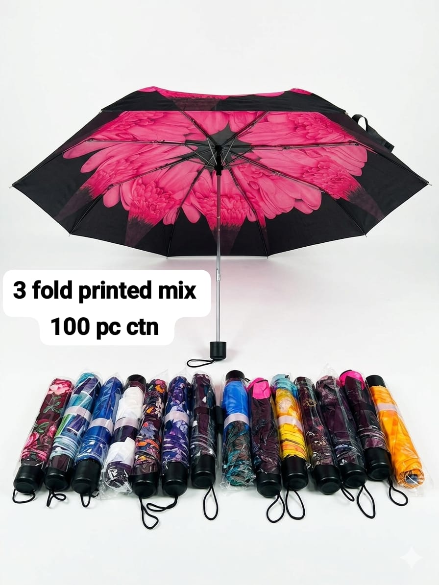 E+ PRINNTED 3 FOLD UMBERELLA