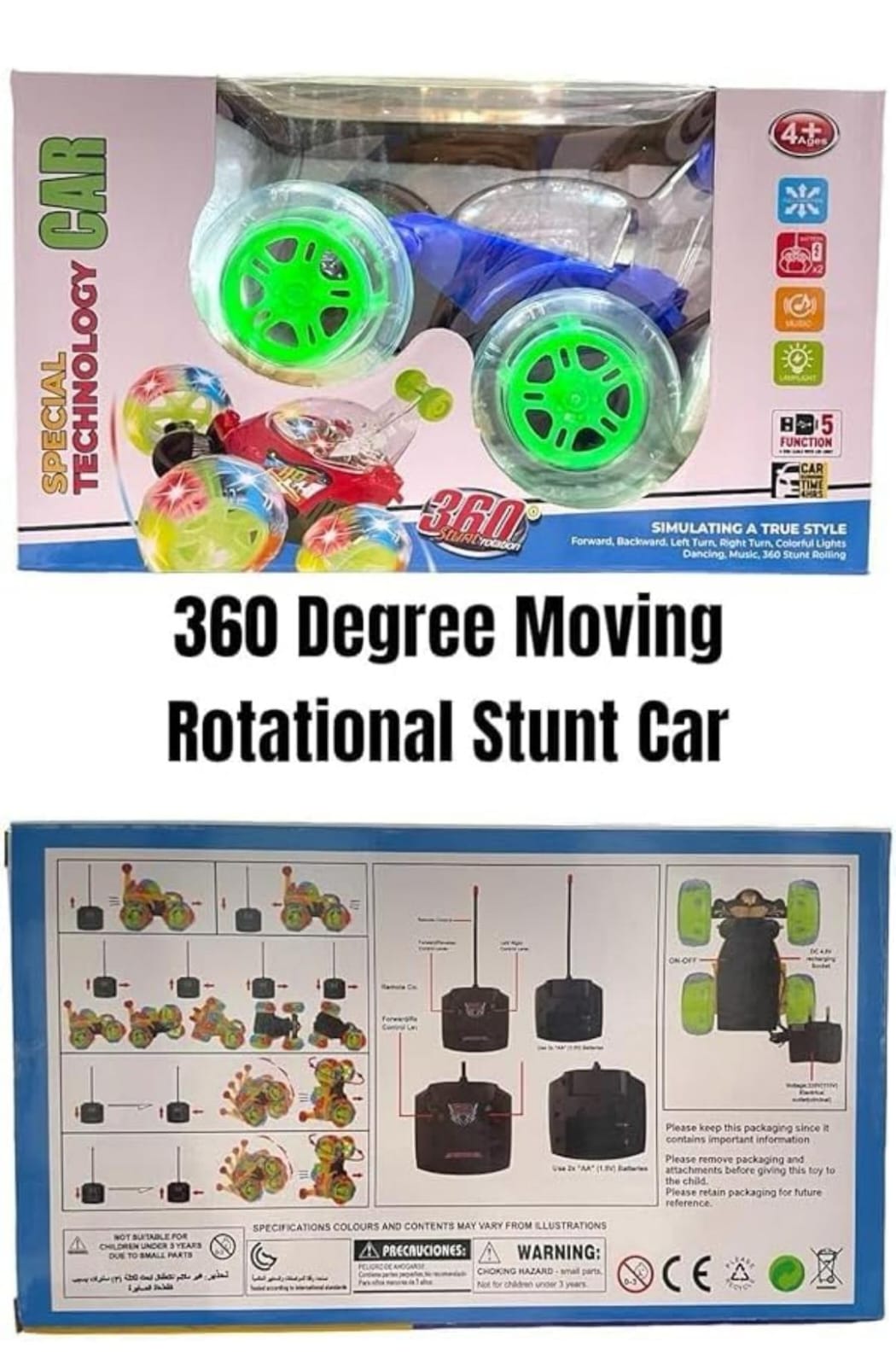 E+ 360° rotation stunt car