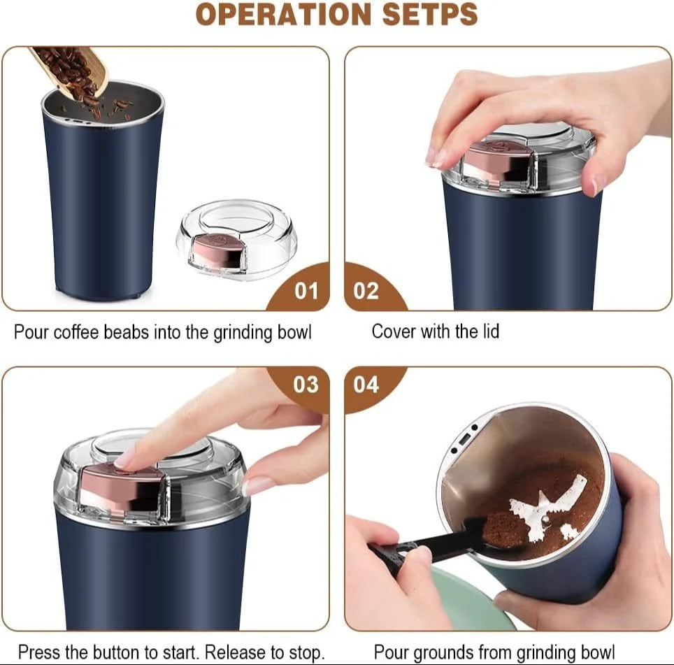 E+ 4 inch Portable Electric Spice Coffee Grinder