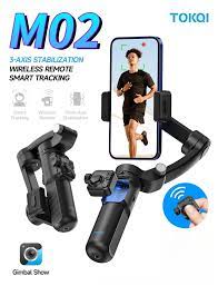 E+ Tokqi M02 Handheld Gimbal Zoom Function Folding Cellphone Stabilizer for Phone with Ai Tracking Camera and Magnetic Fill Light