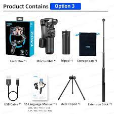 E+ Tokqi M02 Handheld Gimbal Zoom Function Folding Cellphone Stabilizer for Phone with Ai Tracking Camera and Magnetic Fill Light