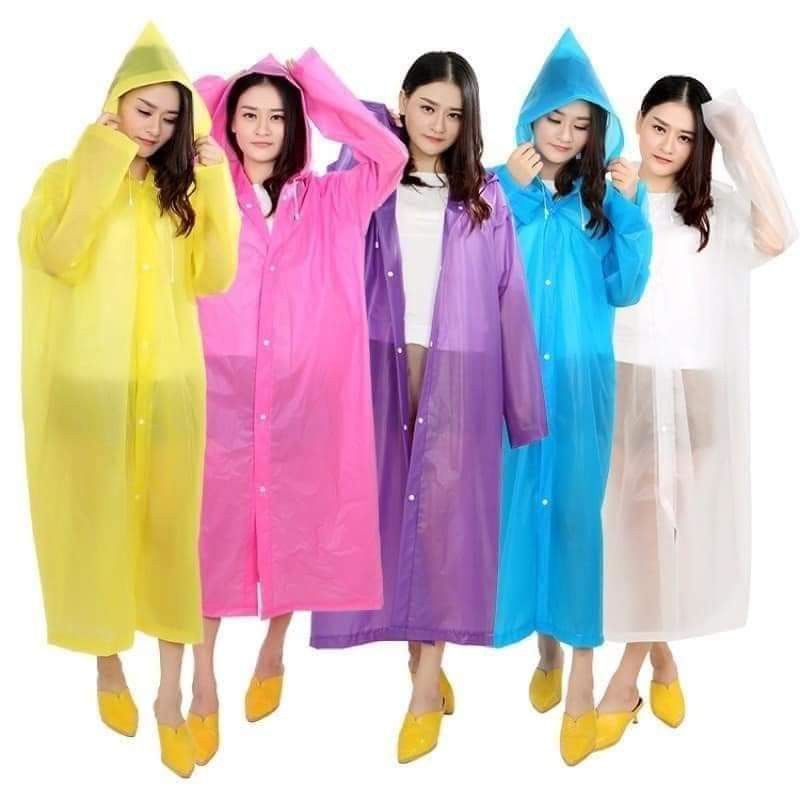 E+ EVA Waterproof Rain Coat Hooded Universal Outdoor Water Resistant Portable Suit for Men Women Boys & Girls (Universal Size, 1 Pc Pink)