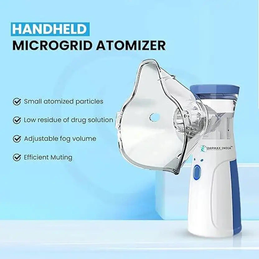 E+ Portable Nebulizer for Adults,Kids for Breathing Problem White-Blue Nebulizer