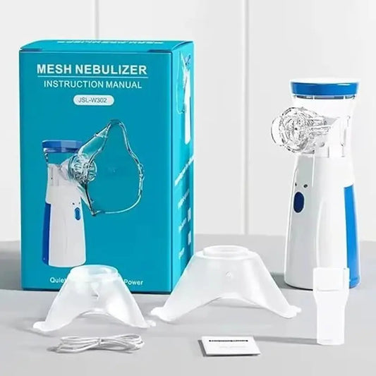 E+ Portable Nebulizer for Adults,Kids for Breathing Problem White-Blue Nebulizer